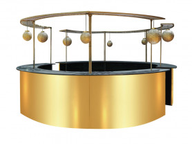 Semicircular golden bar counter