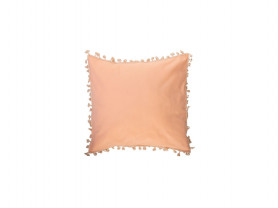 Peach cushion cover with beige tassels