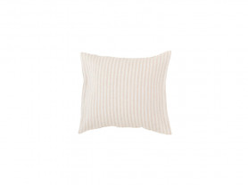 Tan striped and lurex cushion cover