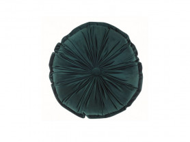 Round malachite green velvet cushion