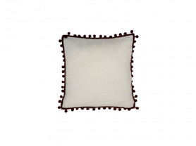 Rustic cushion cover with black balls 30 x 30 cm
