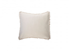 Thick rustic cushion cover with beige balls 30 x 30 cm