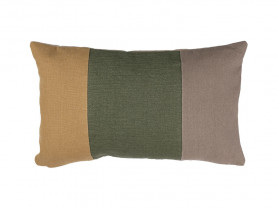 Mustard, green and brown Trio cushion