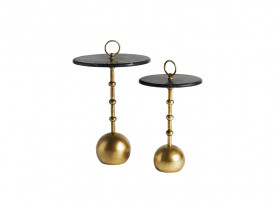 Mussing Set of 2 Gold and Marble Side Tables