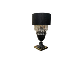 Black table lamp with velvet tears