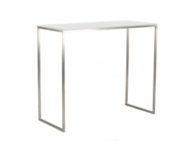 Steel table white top