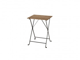 Wrought iron terrace table on slatted 55x55 cm