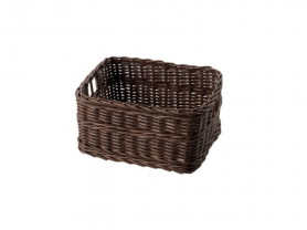 Rectangular dark wicker bread basket