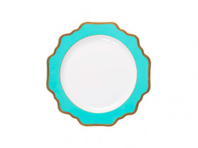 Anne turquoise gold-edged plate 26.5 cm
