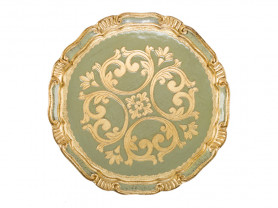 Green and gold baroque presentation plate