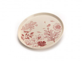 Flora red tray/plate 34 cm