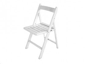 White wood folding chair