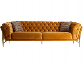 Orange Manhattan Velvet Sofa