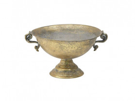 Wide golden metal amphora