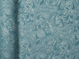 Mantel Damask reversible beig y azul