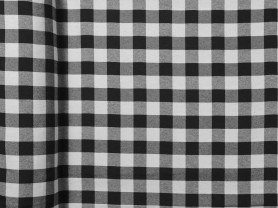 Black and white checkered tablecloth