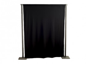 Iron screen with black curtain