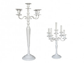 Candelabro blanco 70 cm 5 velas