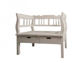 White bench with back