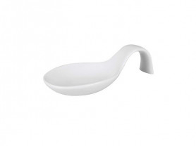 Porcelain spoon curved handle