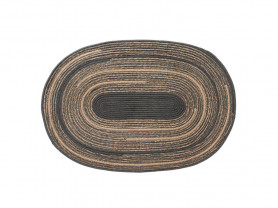 Gray oval rattan rug