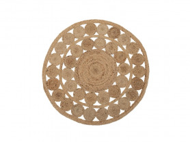 Perforated rattan rug, 120 cm