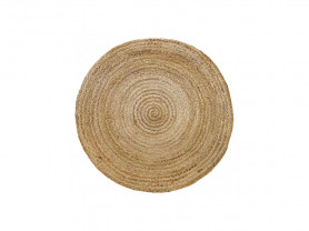 Round rattan rug
