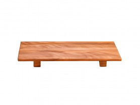 Acacia tray height with feet