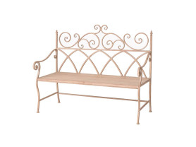 Forged bench and aged beig wood