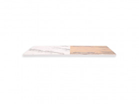 Two-tone marble wood melamine tray 30 x 20 cm