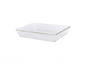 Rectangular glass tray