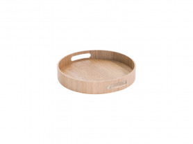 Round wooden tray with handles 40 cm