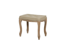 Natural beige fabric wood bench