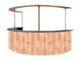 Semicircular wooden bar counter