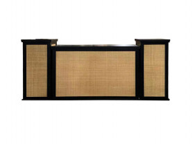 Paula bar counter with lattice pedestals in black