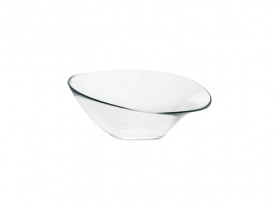 Transparent glass bowl flown