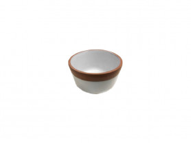 White brown double bowl