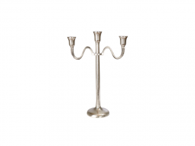 Straight Carter nickel candelabra 45 cm