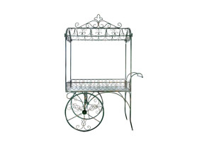 Decorative green iron buffet cart