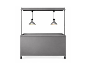 Buffet cart silver lamps