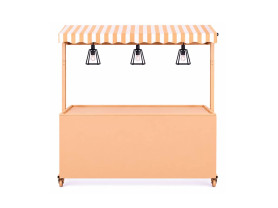 Beige cart with striped awning
