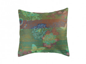 Green and maroon peacock cushion cover 50 x 50 cm