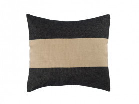 Black and beige striped cushion
