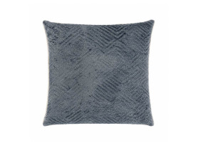 Blue velvet cenefa cushion