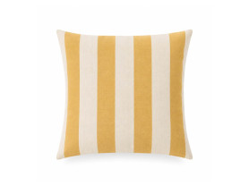 Raw yellow striped square cushion