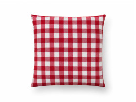 Funda cojín chillout cuadros rojo y blanco 50 x 50 cm
