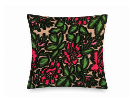 Floral pink patterned cushion