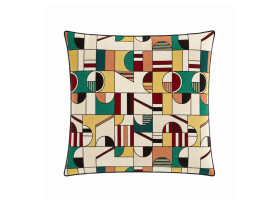 Picasso red patterned cushion 1