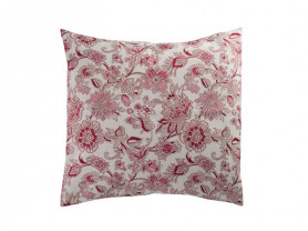 White and red cashmere flowers cushion