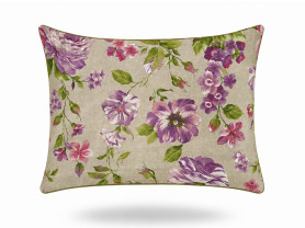 Cojín rectangular flores lilas